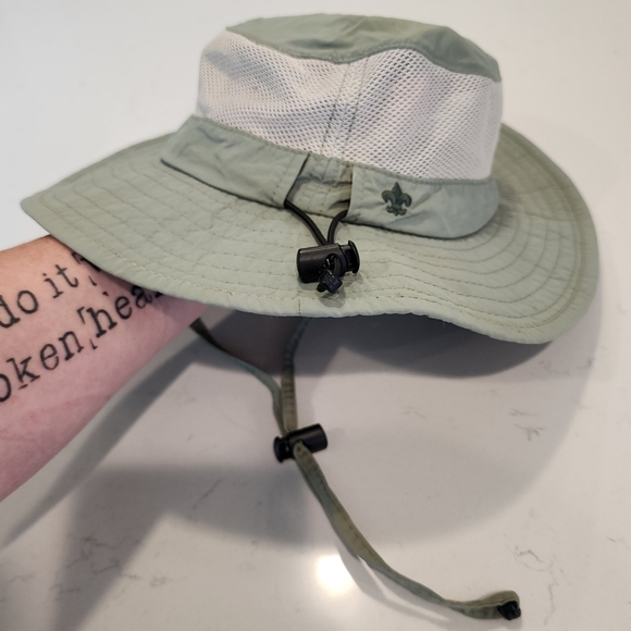 Boy Scouts Of America Kid's XXL Sage Green Floppy Mesh Breathable Sun Hat EUC - Picture 2 of 9